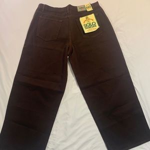 NWT Vintage 90s Solo Jeans Men’s Size 44X31 Brown Wide Leg Jeans
